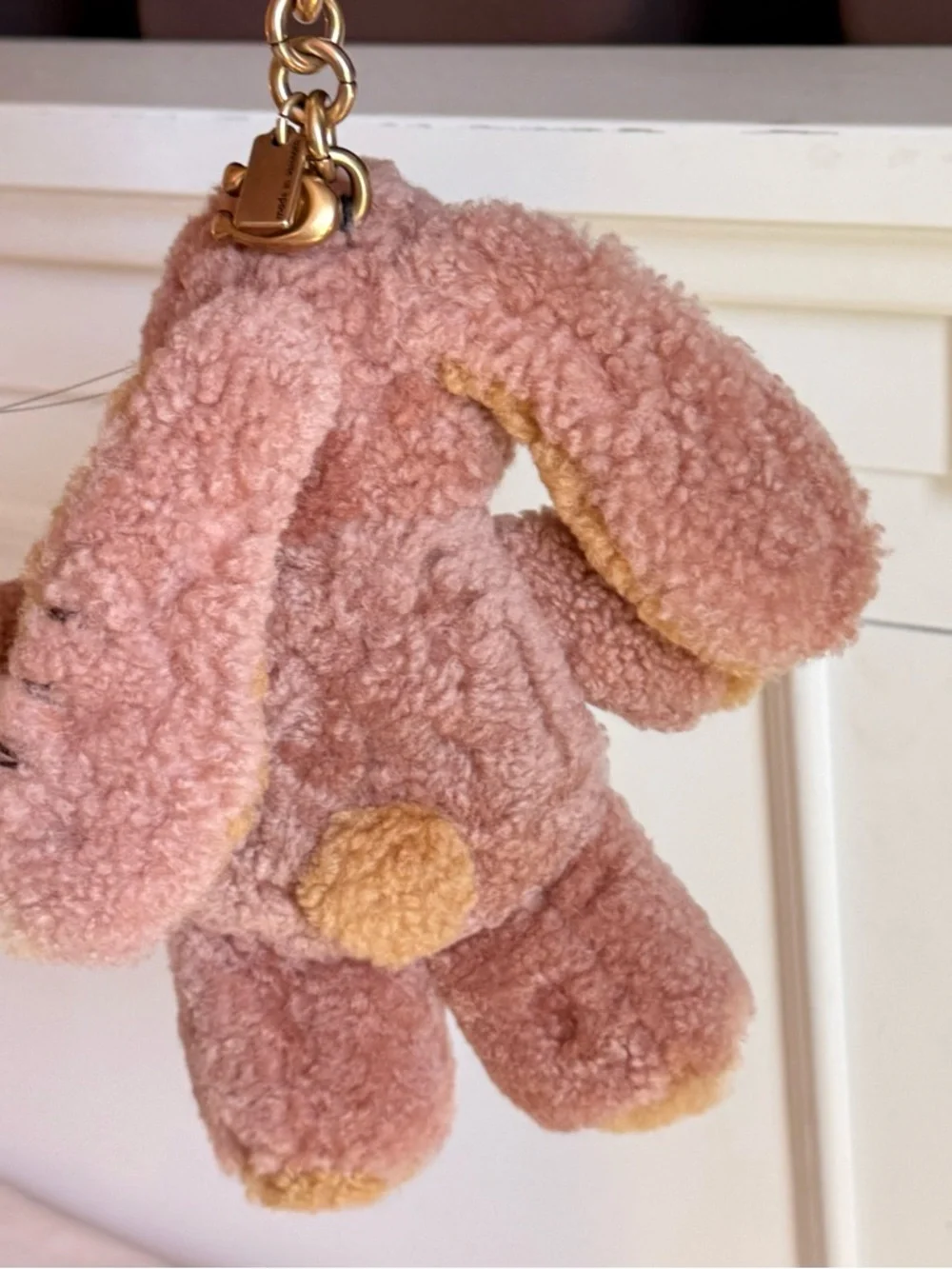 Coach Floppy Bunny Plushie Bag Charm made from genuine shearling - Picture 4 of 5